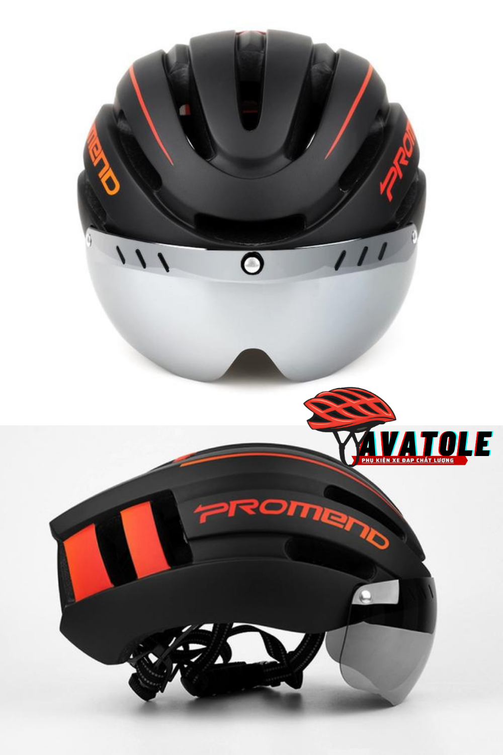 Chi tiết nón Promend co kính và đèn sau