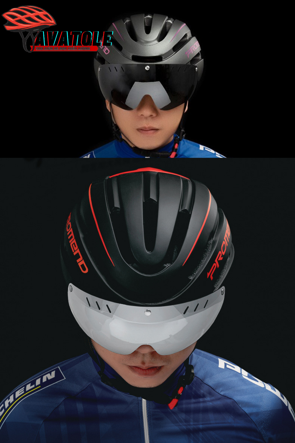 Chi tiết nón Promend co kính và đèn sau