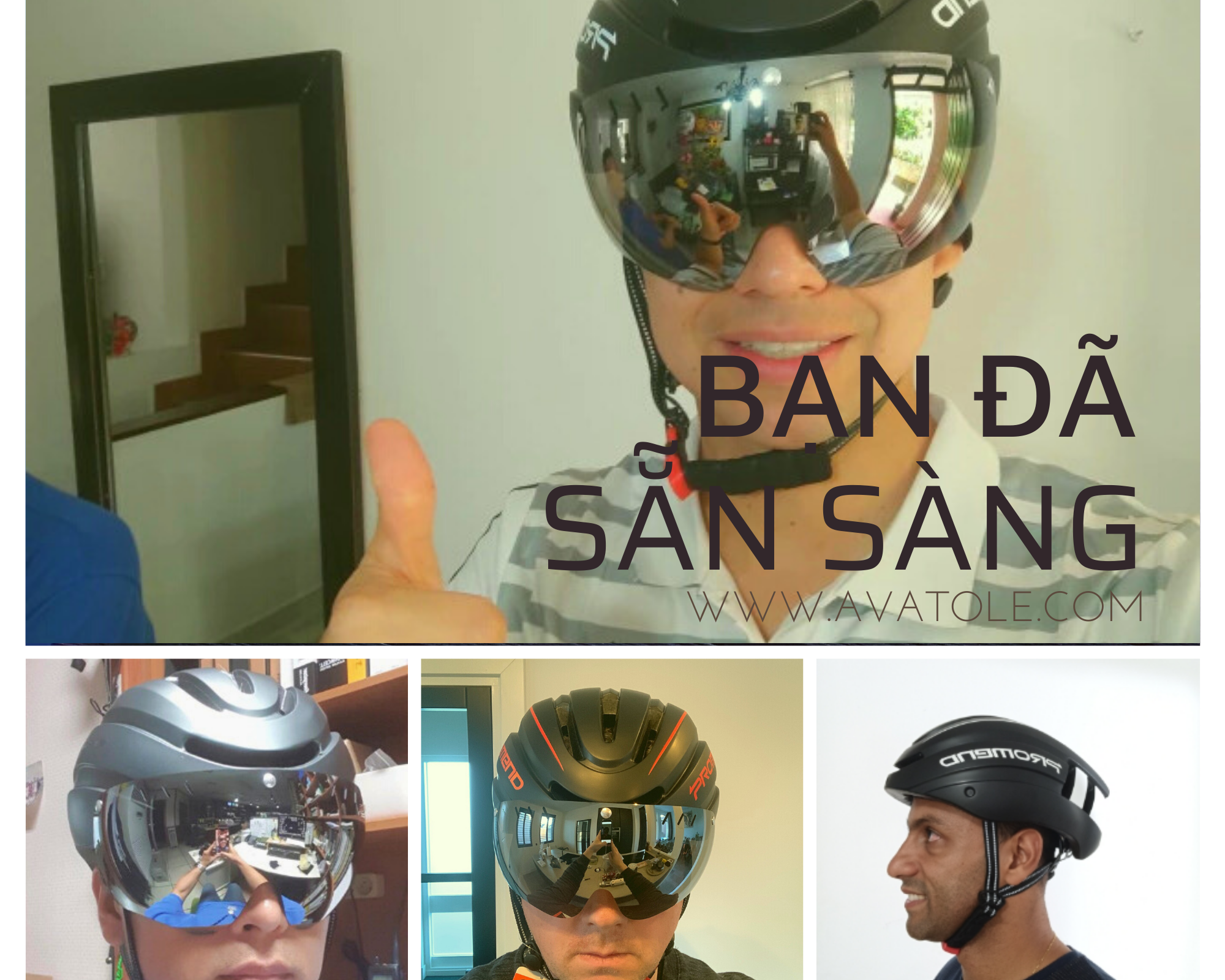 Chi tiết nón Promend co kính và đèn sau