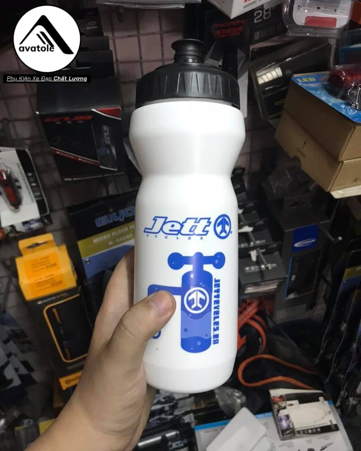 Bình Nước Xe Đạp Jett Trắng