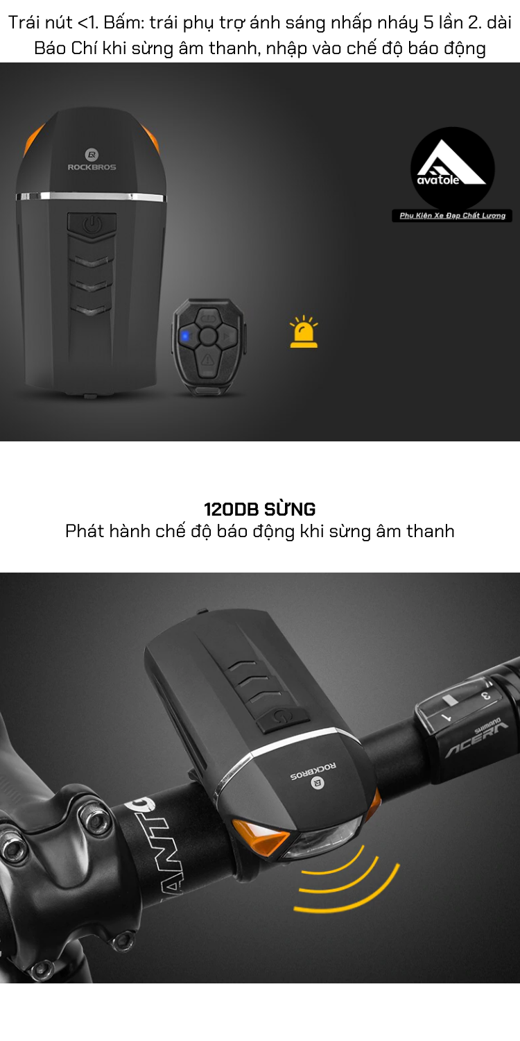 Đèn Còi Xe Đạp RockBros Đèn Còi Xe Đạp RockBros