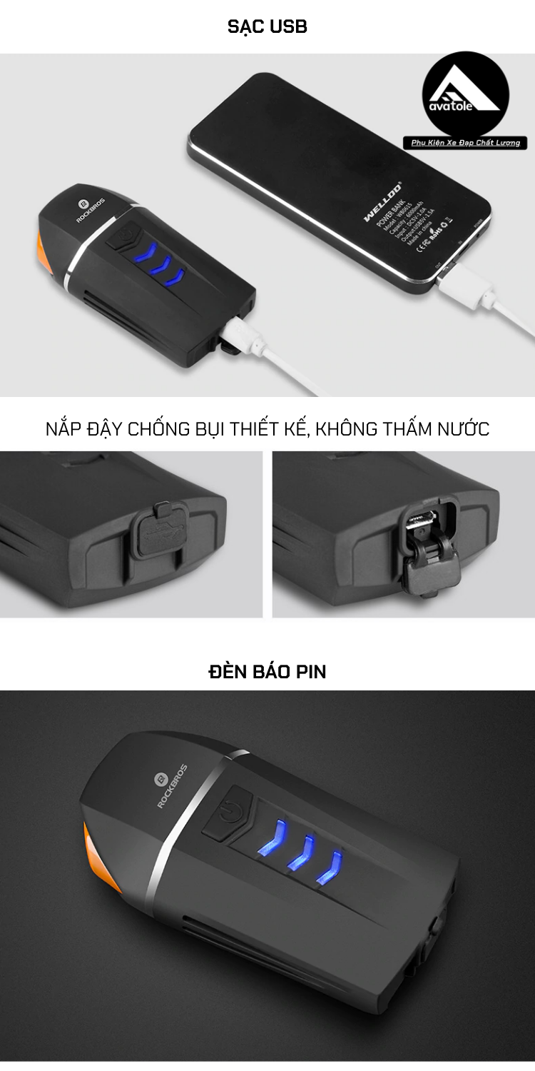 Đèn Còi Xe Đạp RockBros Đèn Còi Xe Đạp RockBros