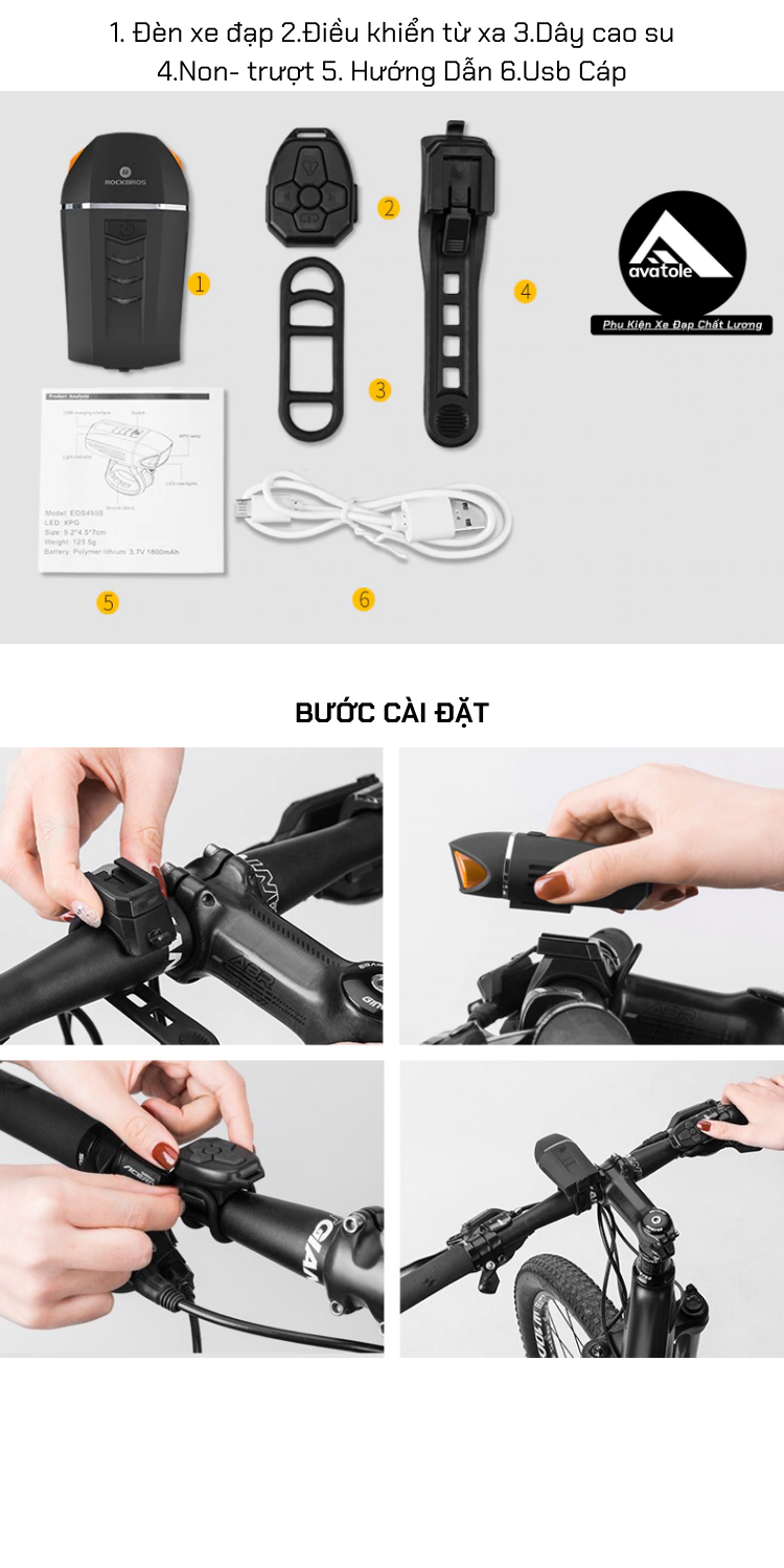 Đèn Còi Xe Đạp RockBros Đèn Còi Xe Đạp RockBros