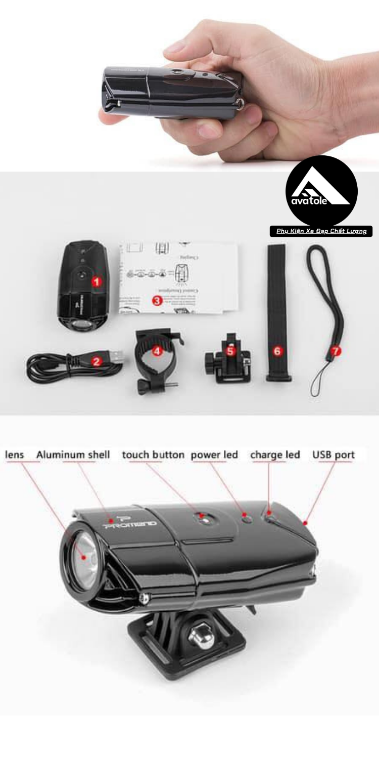 Đèn Trước Xe Đạp Promned 1200lumen Đèn Trước Xe Đạp Promned 1200lumen