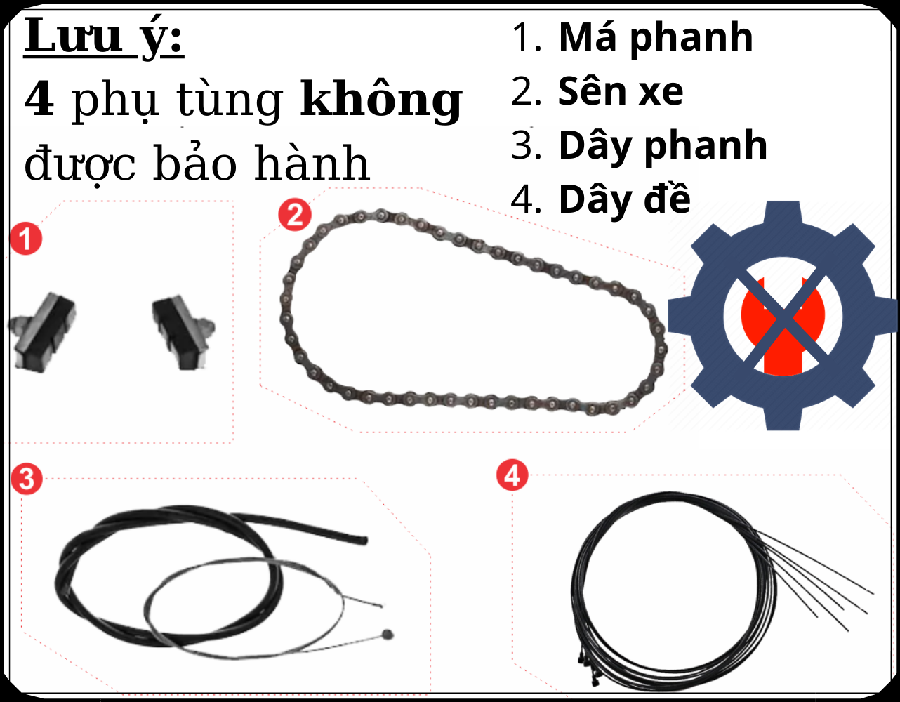 4 Phụ Tùng không nằm trong diện bảo hành