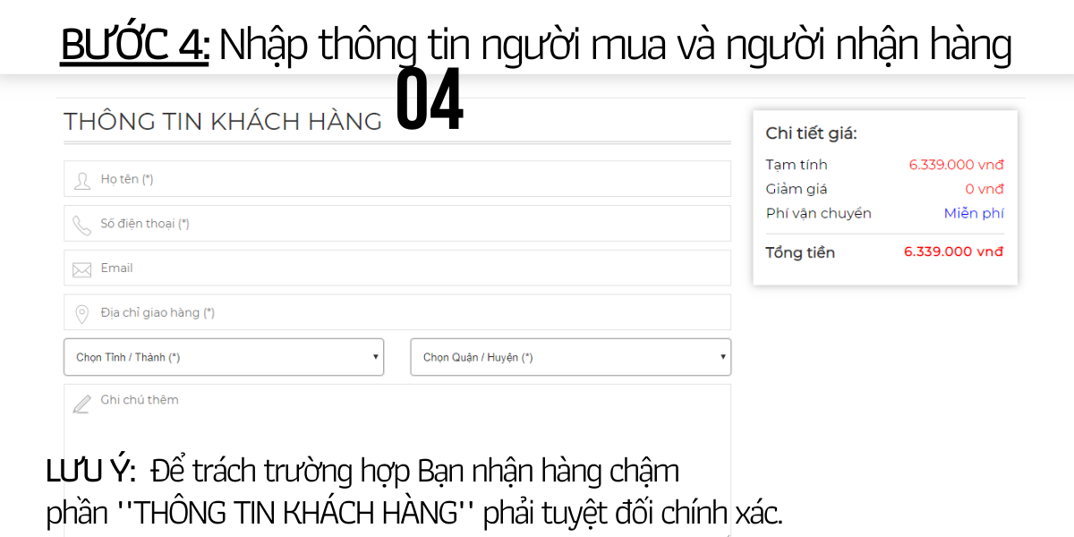 Hướng dẫn đặt hàng đơn giản