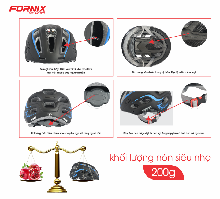 Nón Bảo Hiểm Thể Thao Fornix A02NM038L Nón Bảo Hiểm Thể Thao Fornix A02NM038L