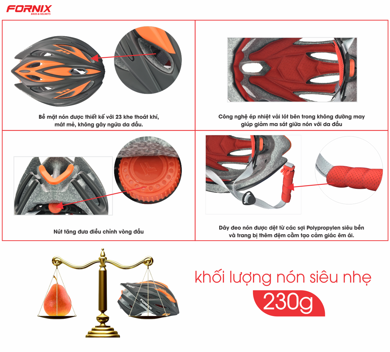 Nón Bảo Hiểm Thể Thao Fornix A02NX1L Nón Bảo Hiểm Thể Thao Fornix A02NX1L