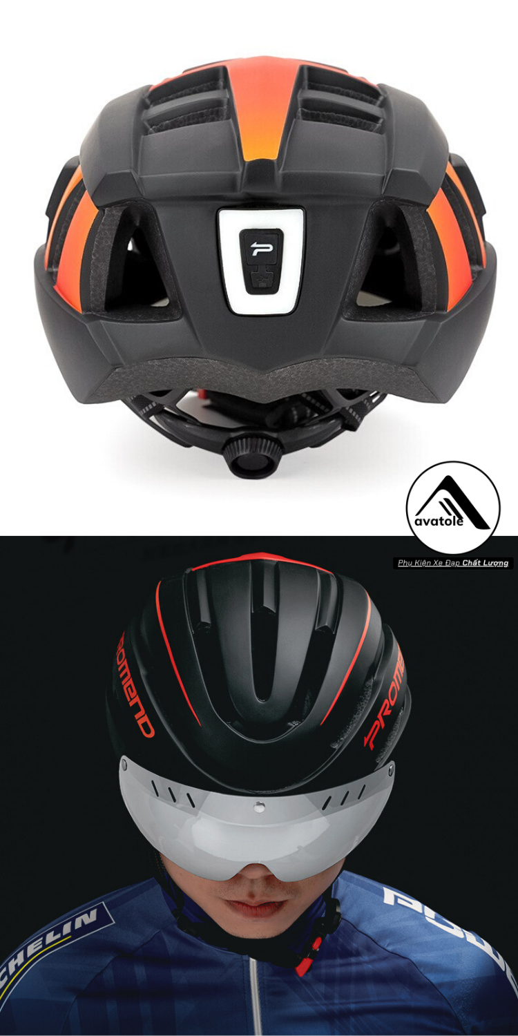 Nón Bảo Hiểm Thể Thao Promend Kính Và Đèn