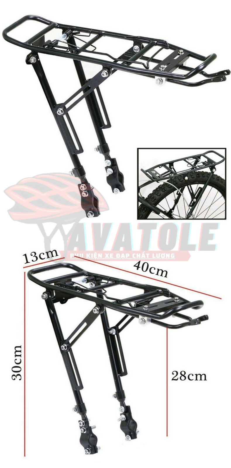 BAGA SAU GẮN SƯỜN XE ĐẠP