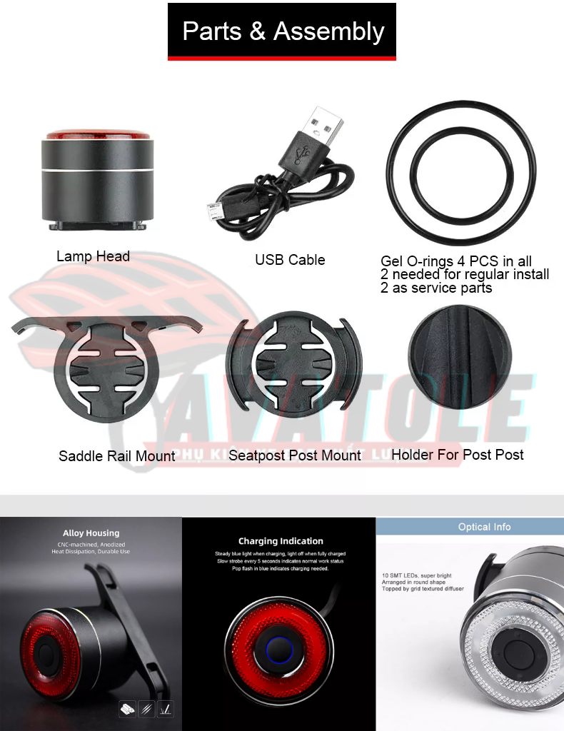 Đèn hậu xe đạp ANTUSI Q3 Đèn hậu xe đạp ANTUSI Q3