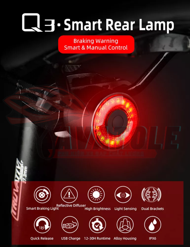 Đèn hậu xe đạp ANTUSI Q3 Đèn hậu xe đạp ANTUSI Q3