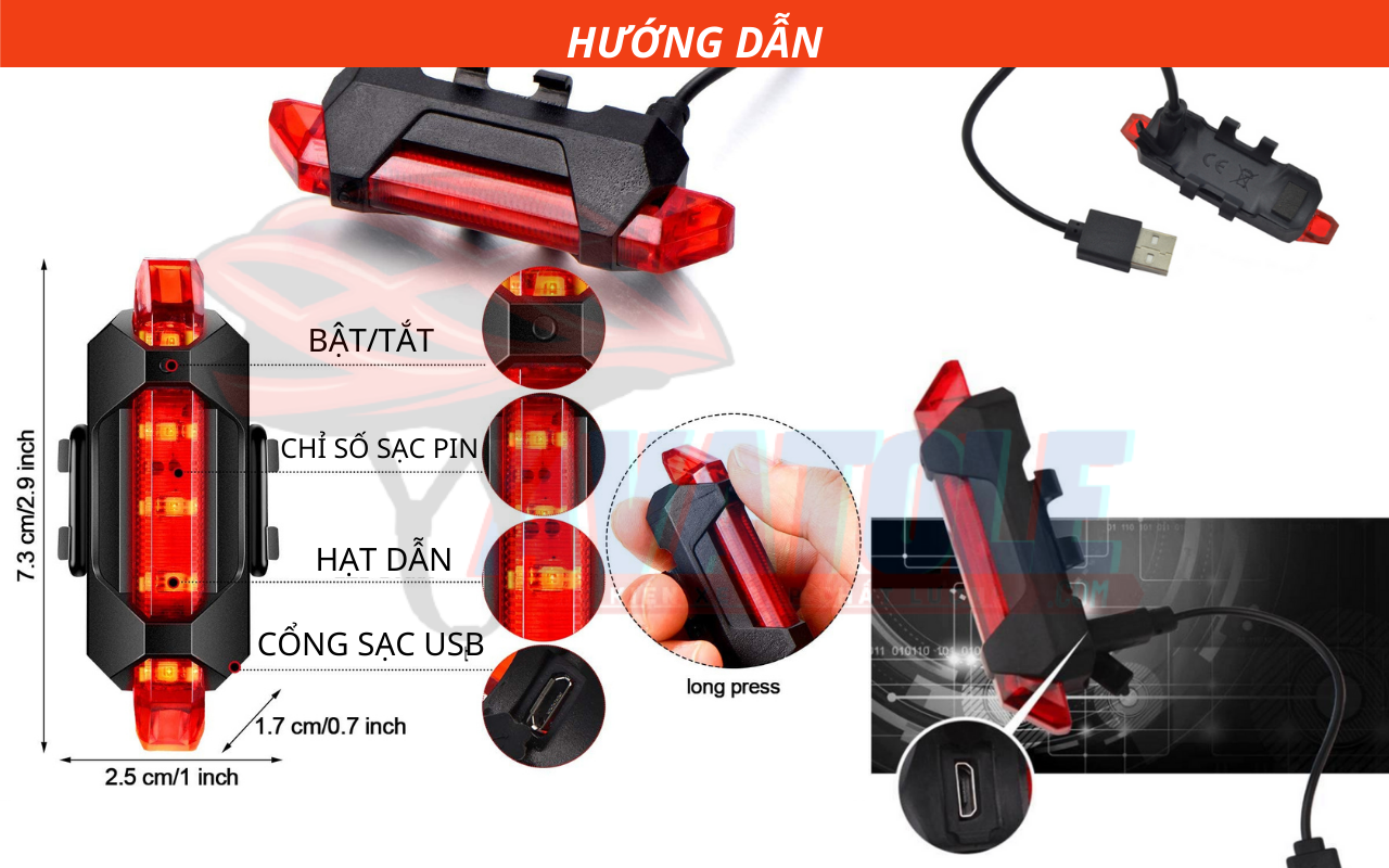 ĐÈN HẬU XE ĐẠP RAPID X AQY-093#