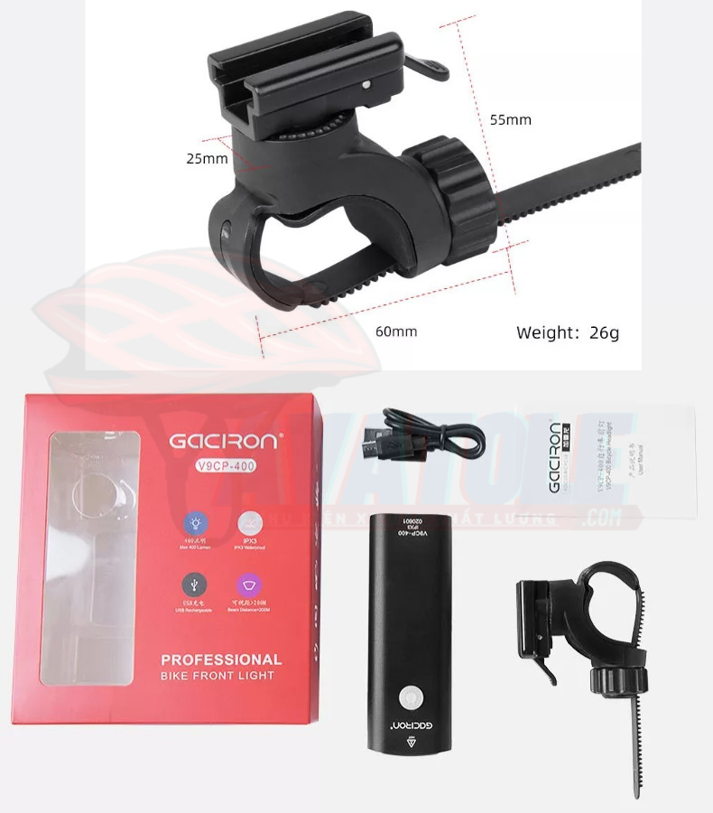 Đèn trước xe đạp Gaciron V9CP - 400 Đèn trước xe đạp Gaciron V9CP - 400