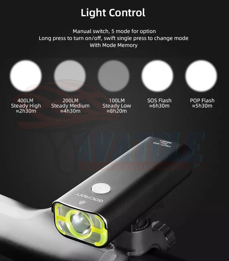 Đèn trước xe đạp Gaciron V9CP - 400 Đèn trước xe đạp Gaciron V9CP - 400