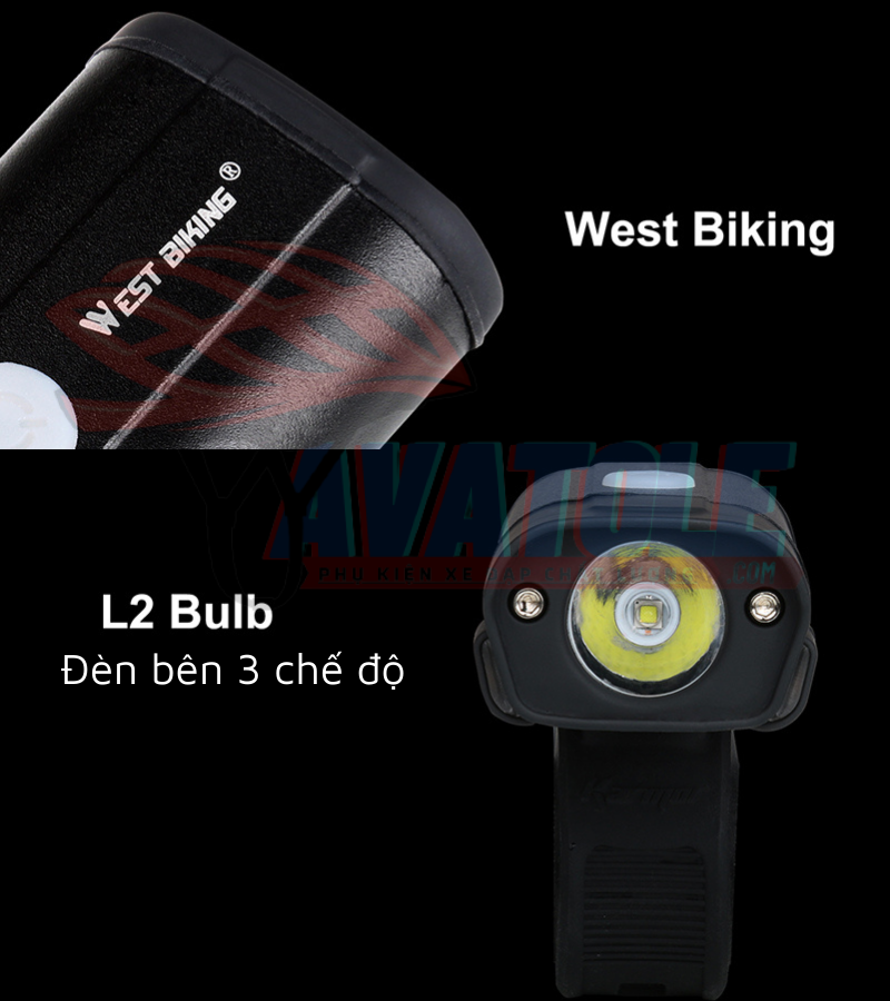 Đèn trước xe đạp West Biking L2 350 Lumen