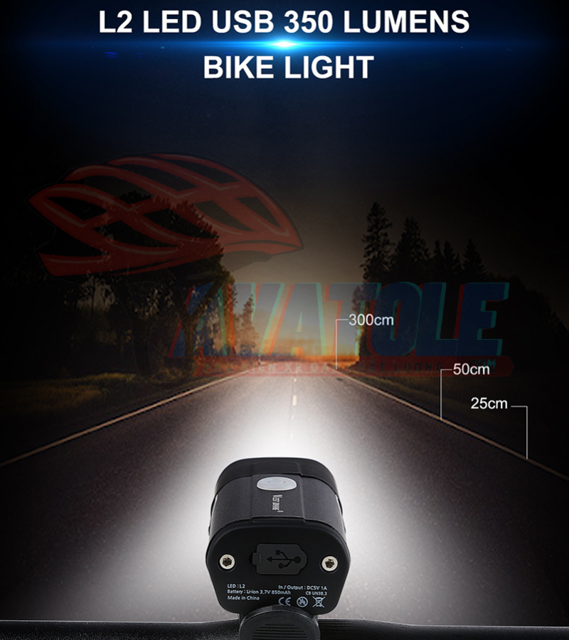 Đèn trước xe đạp West Biking L2 350 Lumen