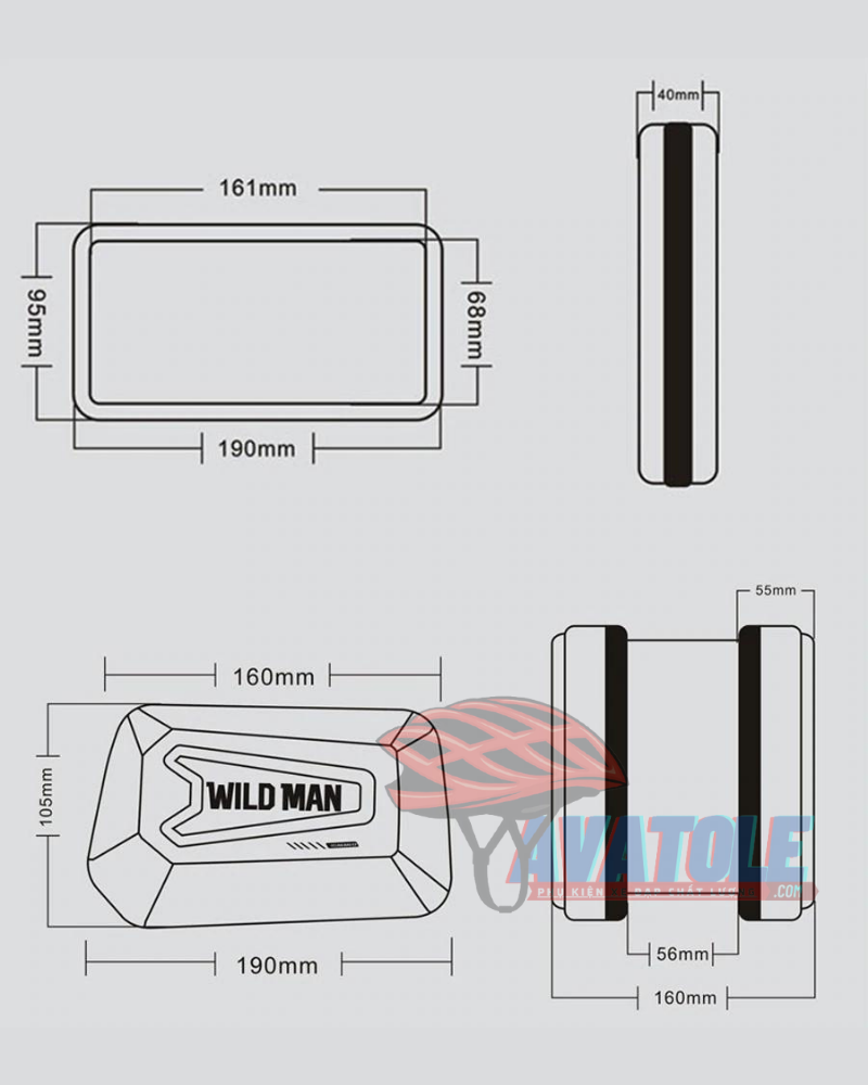 Túi treo sườn xe đạp Wild Man E6S Túi treo sườn xe đạp Wild Man E6S