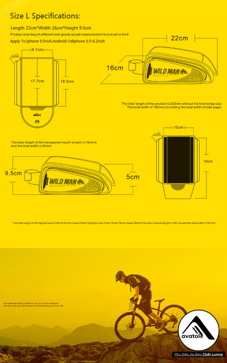 Túi Sườn Xe Đạp Wild Man H3 Túi Sườn Xe Đạp Wild Man H3