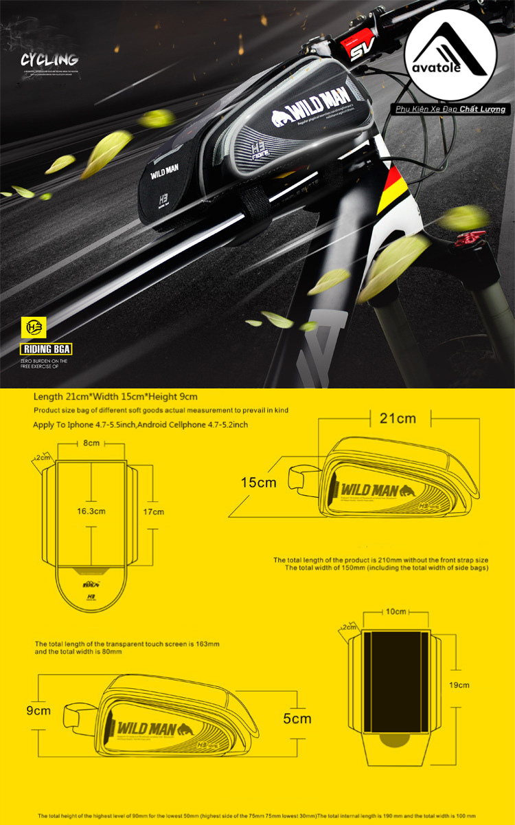 Túi Sườn Xe Đạp Wild Man H3 Túi Sườn Xe Đạp Wild Man H3
