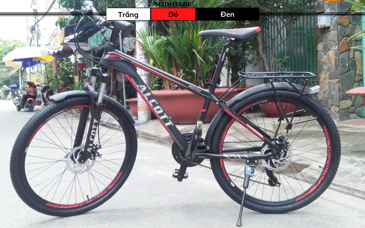 ALCOTT MT02 MÀU TRẮNG ĐỎ ĐEN ALCOTT MT02 MÀU TRẮNG ĐỎ ĐEN