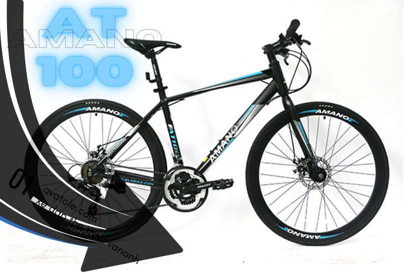 Xe Đạp Đường Trường Amano AT100 Màu Trắng Xanh Dương Đen Xe Đạp Đường Trường Amano AT100 Màu Trắng Xanh Dương Đen