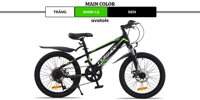 XE ĐẠP TRẺ EM FORNIX FB20 MÀU TRẮNG XANH LÁ ĐEN XE ĐẠP TRẺ EM FORNIX FB20 MÀU TRẮNG XANH LÁ ĐEN