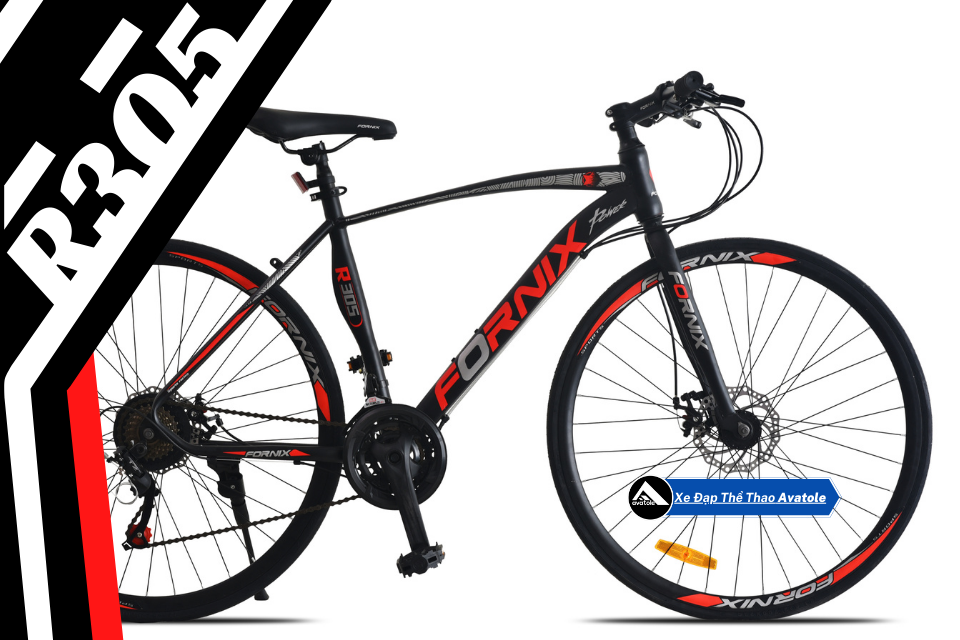 XE ĐẠP ĐƯỜNG TRƯỜNG FORNIX R305 MÀU ĐỎ TRẮNG ĐEN