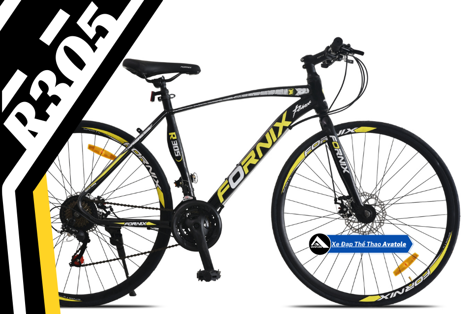 XE ĐẠP ĐƯỜNG TRƯỜNG FORNIX R305 MÀU VÀNG TRẮNG ĐEN