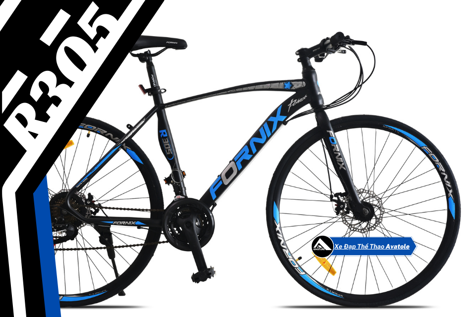 XE ĐẠP ĐƯỜNG TRƯỜNG FORNIX R305 MÀU XANH DƯƠNG TRẮNG ĐEN