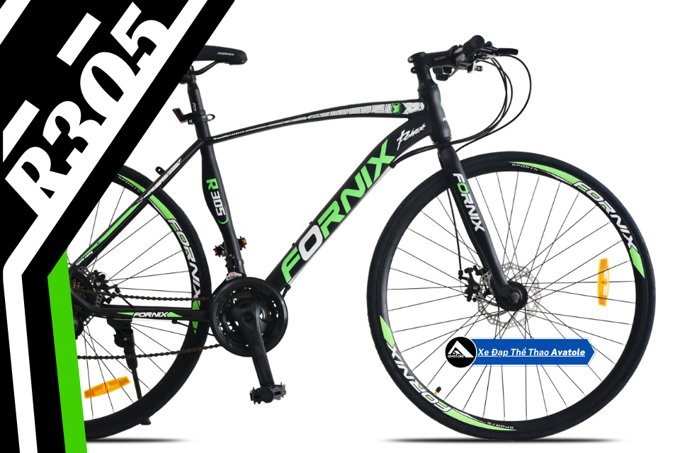 XE ĐẠP ĐƯỜNG TRƯỜNG FORNIX R305 MÀU XANH LÁ TRẮNG ĐEN