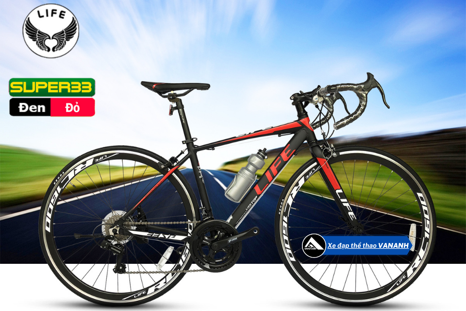 Xe Đạp Đua Life Super33 Đỏ Đen Xe Đạp Đua Life Super33 Đỏ Đen