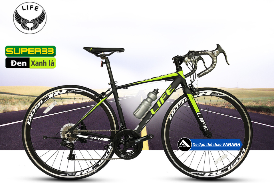 Xe Đạp Đua Life Super33 Màu Xanh Lá Đen Xe Đạp Đua Life Super33 Màu Xanh Lá Đen