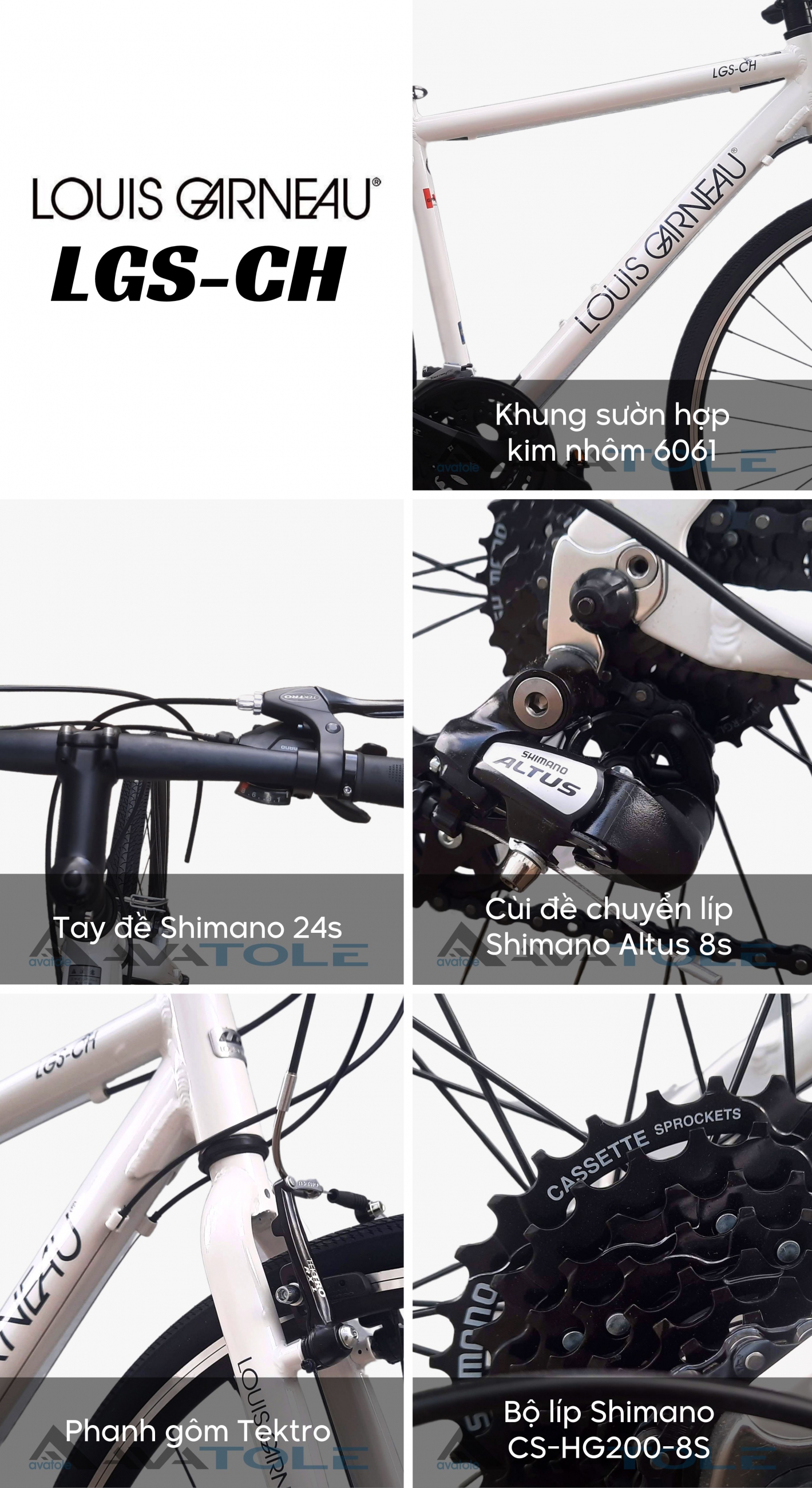 Thông số kỹ thuật Xe đạp đường trường Louis Garneau Lgs-Ch