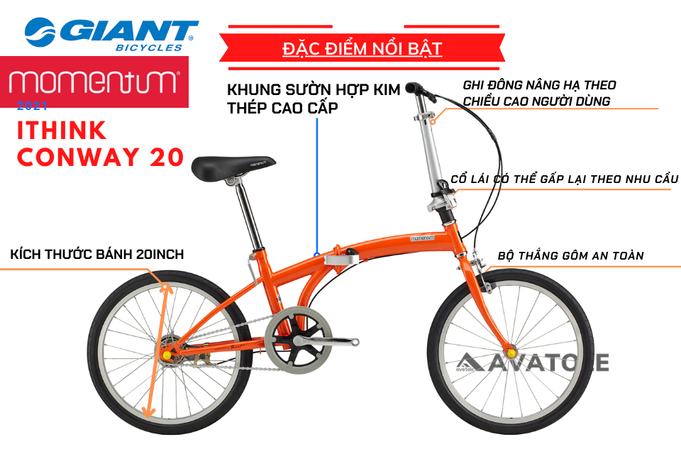 Xe đạp gấp Momentum 2021 Ithink Conway 20 Xe đạp gấp Momentum 2021 Ithink Conway 20