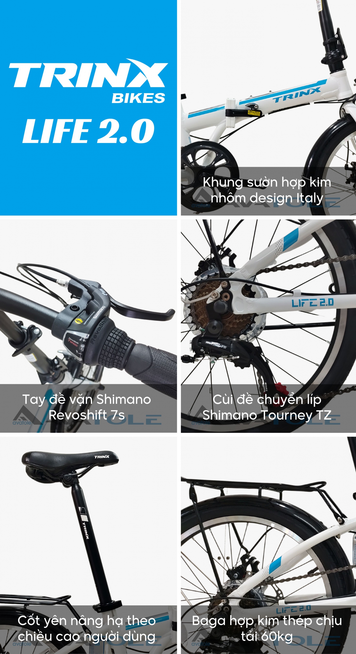 Xe đạp gấp TrinX Life 2.0 Xe đạp gấp TrinX Life 2.0