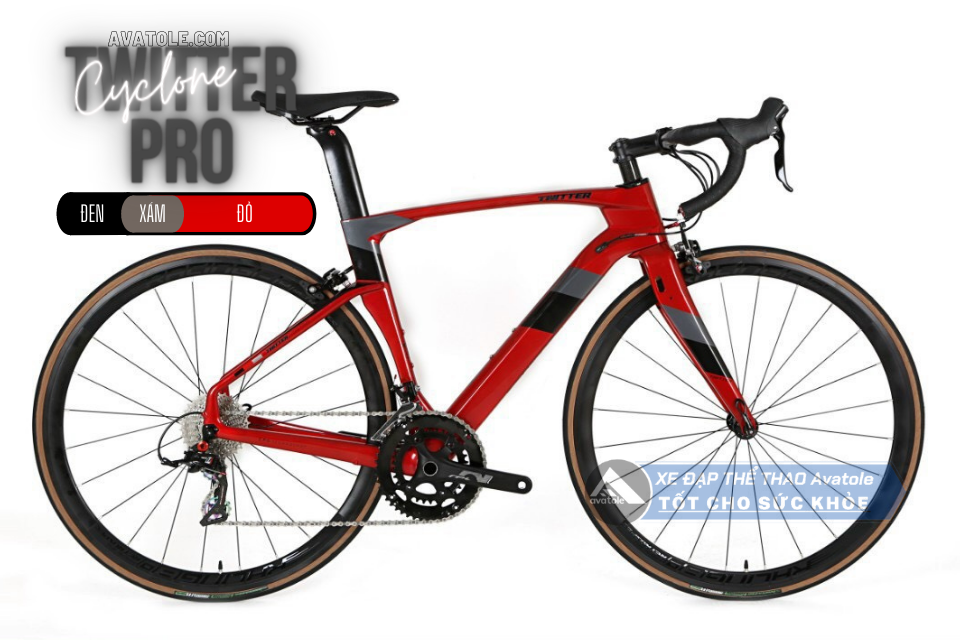 Twitter Cyclone Pro 2021 màu đen xám đỏ Twitter Cyclone Pro 2021 màu đen xám đỏ