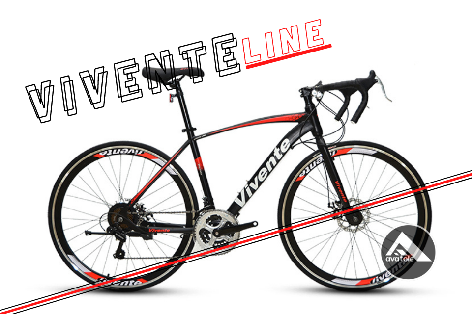 Xe Đạp Đua Vivente Line Màu Trắng Đỏ Đen