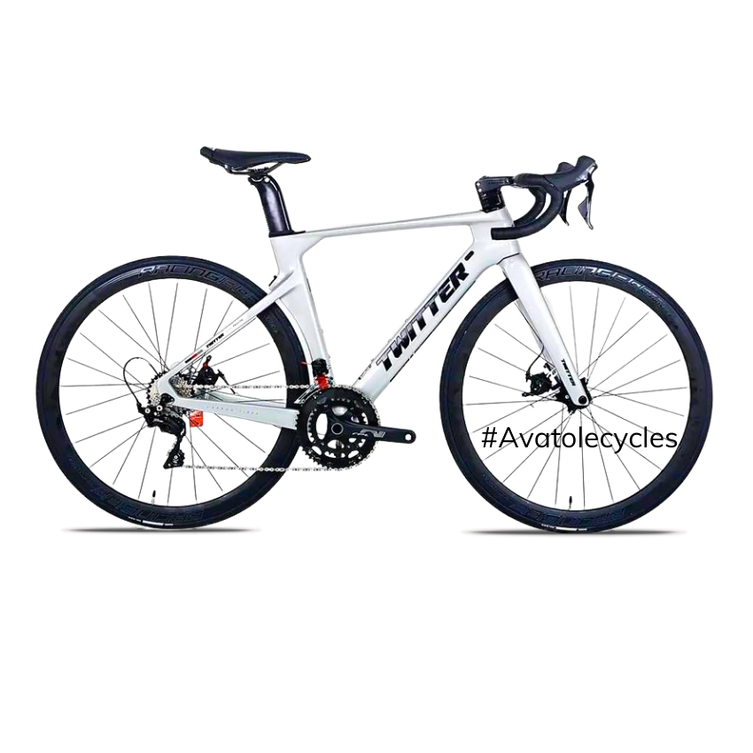 Xe đạp đua 2022 Twitter R10 Carbon Shimano 105 R7000 màu đen trắng