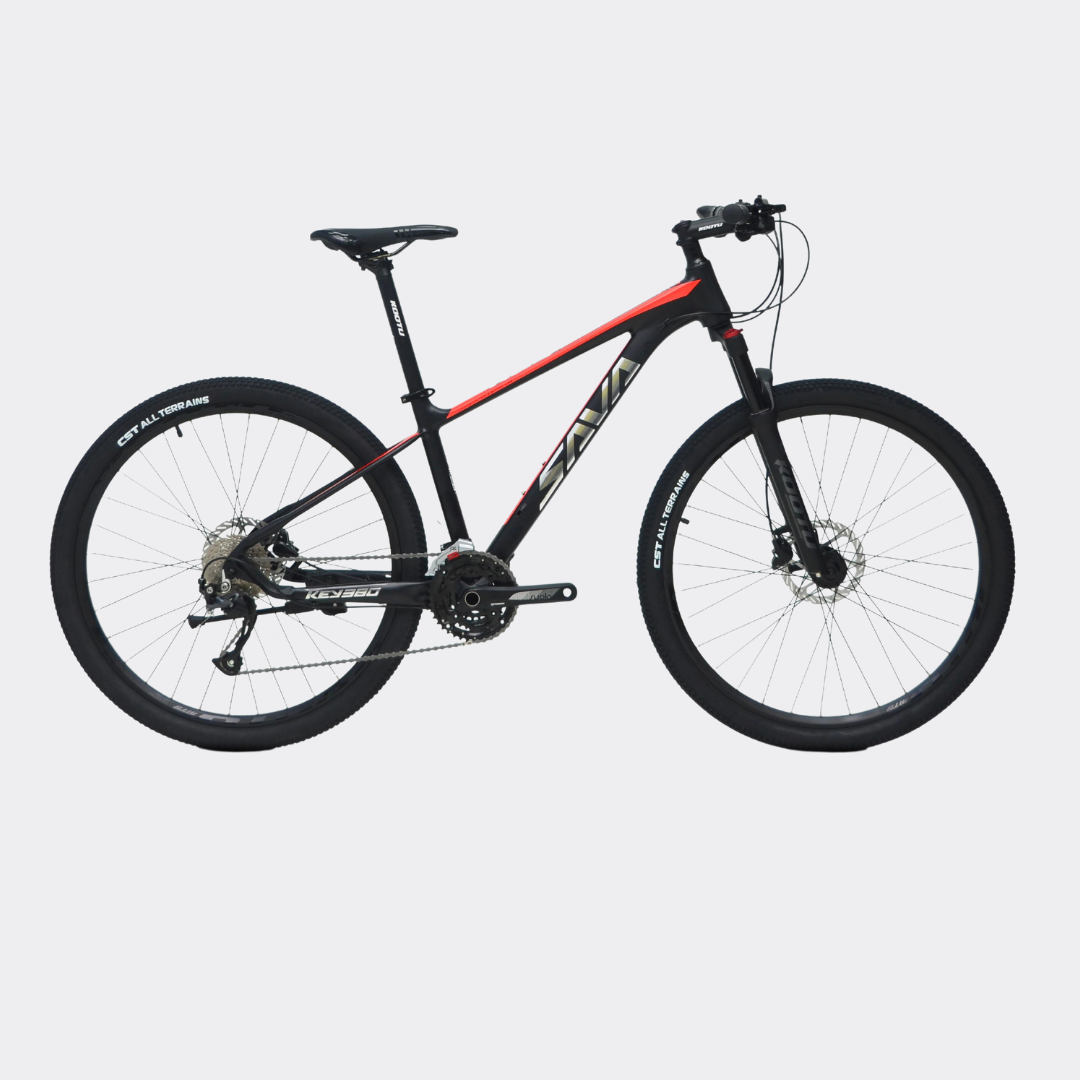 Xe đạp địa hình 2022 Sava Key 380 màu bạc đỏ đen