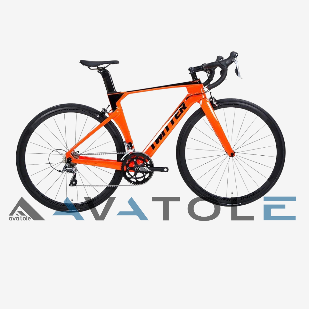 Xe đạp đua 2022 Twitter R5 Carbon Shimano Sora R3000 màu đen cam