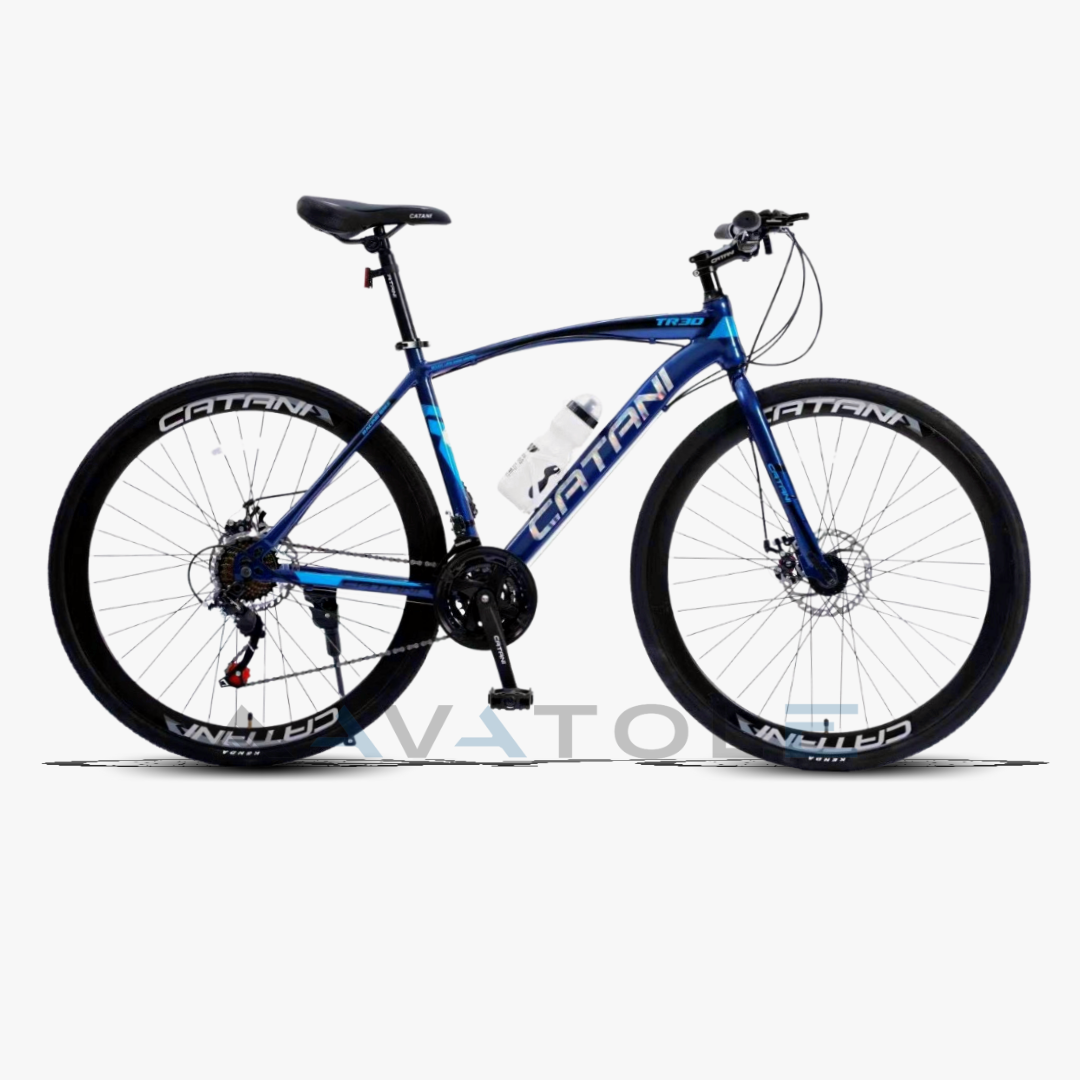 Xe đạp đường trường Catani 700c TR3.0 màu trắng xanh dương