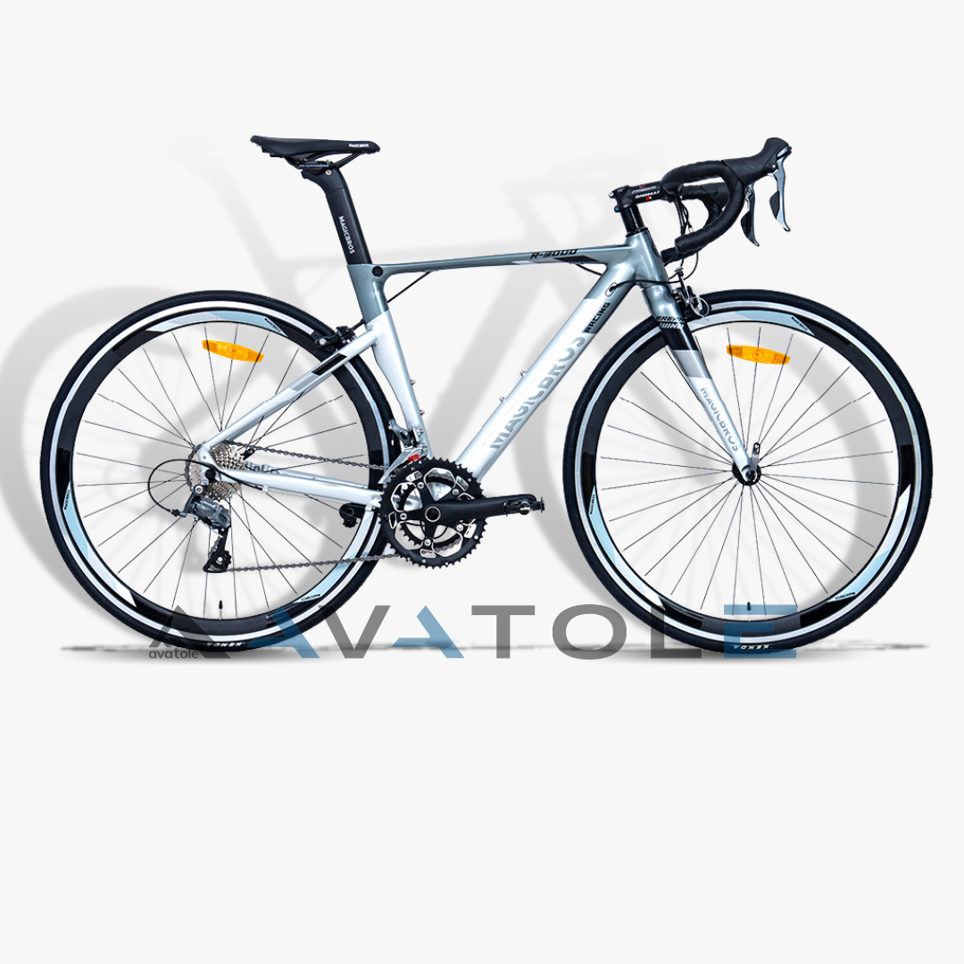 Xe đạp đua MagicBros Racing R3000 màu bạc xanh xi măng