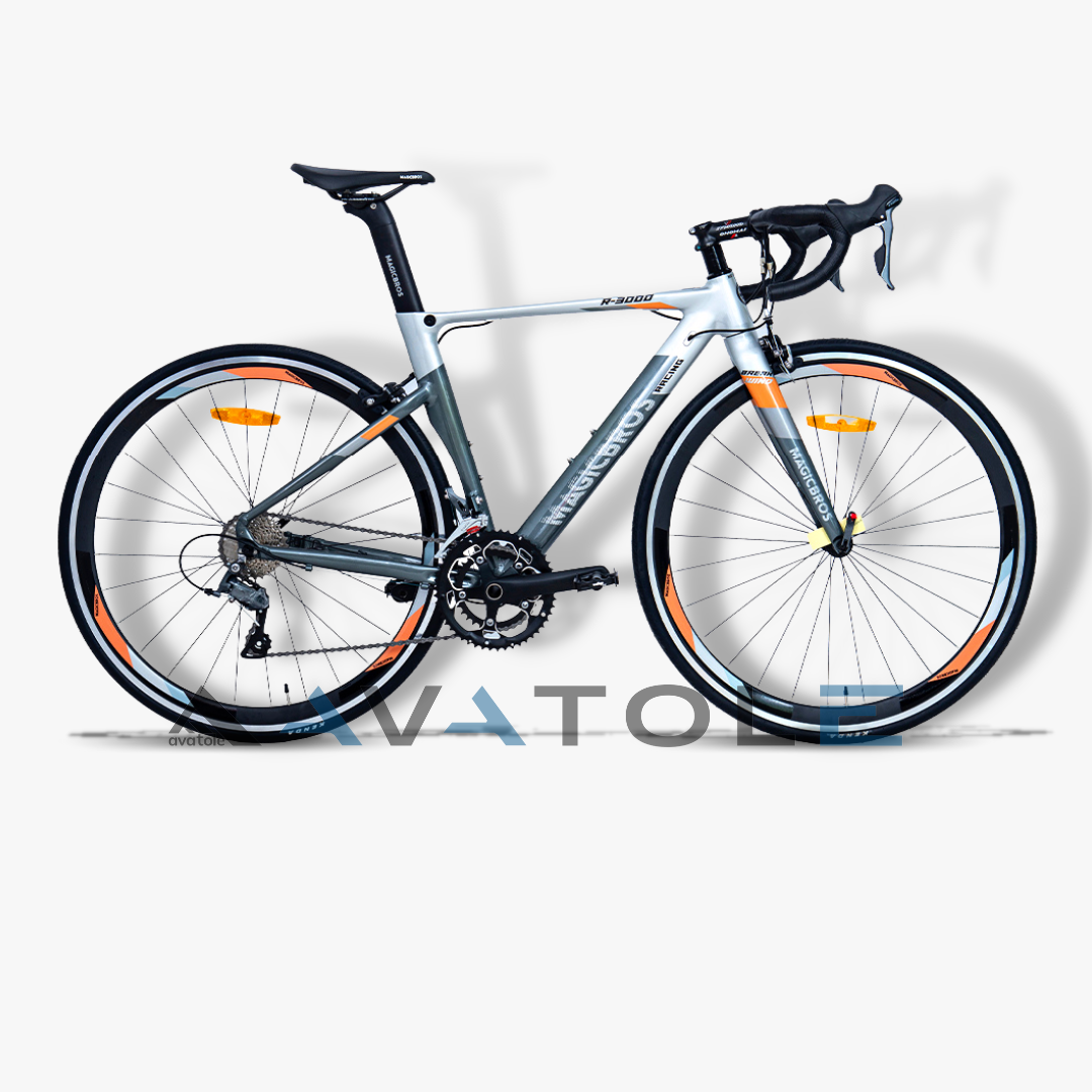 Xe đạp đua MagicBros Racing R3000 màu xanh xi măng bạc cam