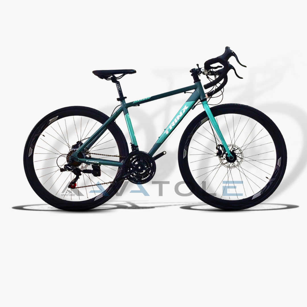 Xe đạp đua 2023 TrinX Tempo 1.1 màu trắng xanh ngọc xám xi măng