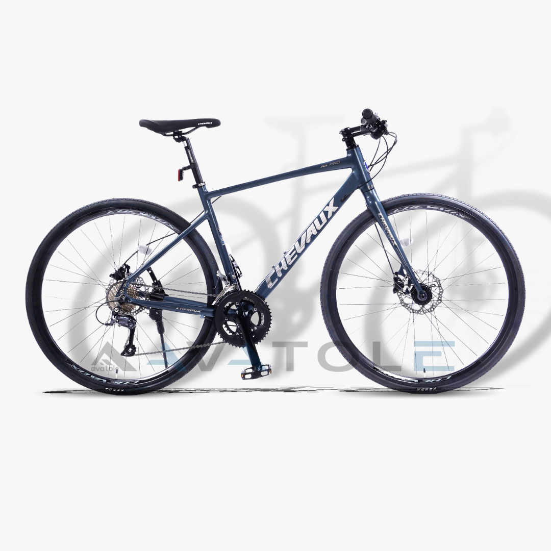 Xe đạp touring Chevaux AK Pro màu bạc xanh coban