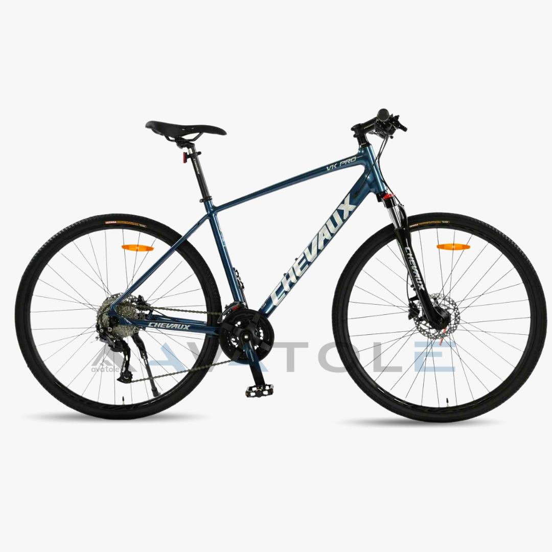 Xe đạp hybrid Chevaux VK Pro màu trắng xanh dương