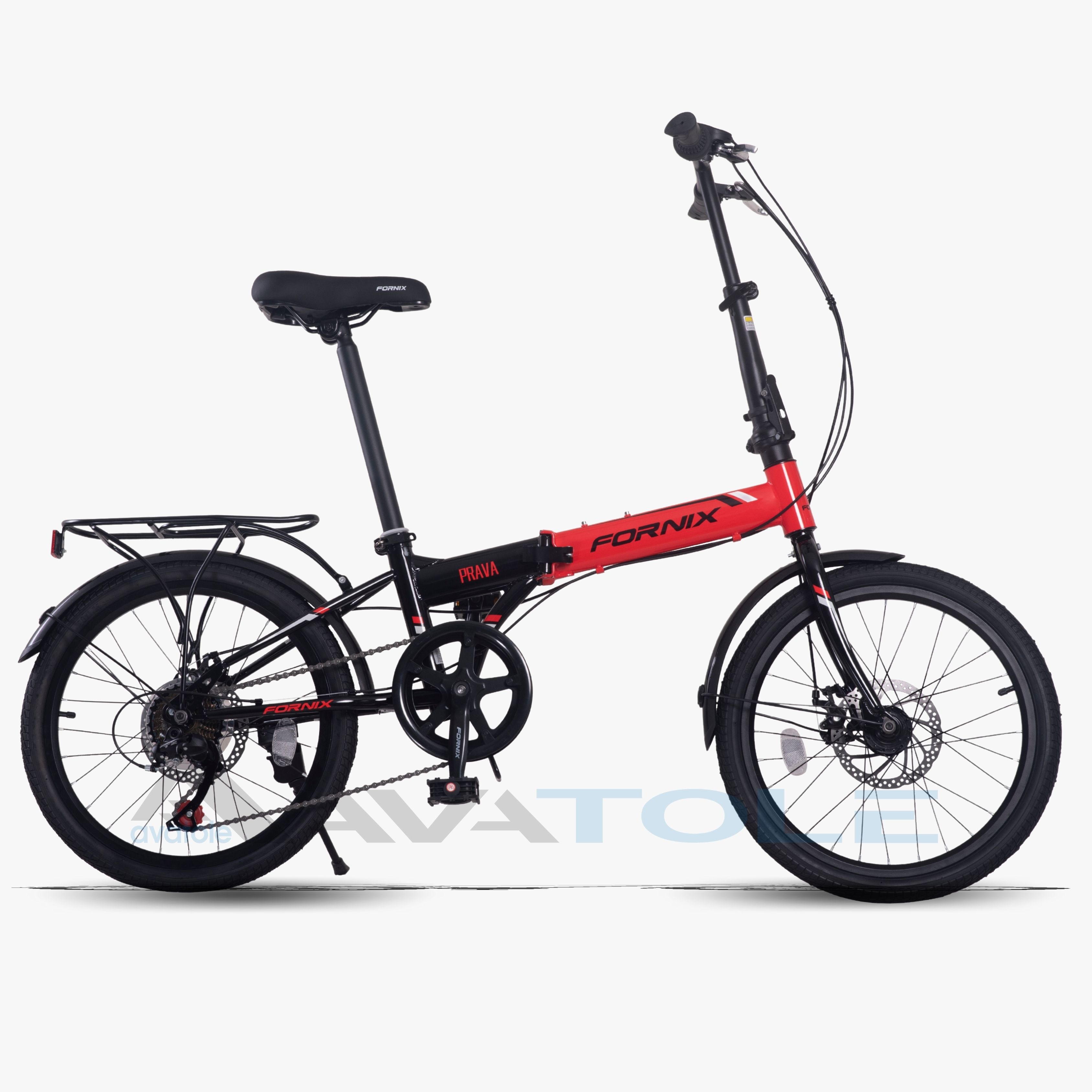 Xe đạp gấp 2023 Fornix Prava New màu đỏ đen