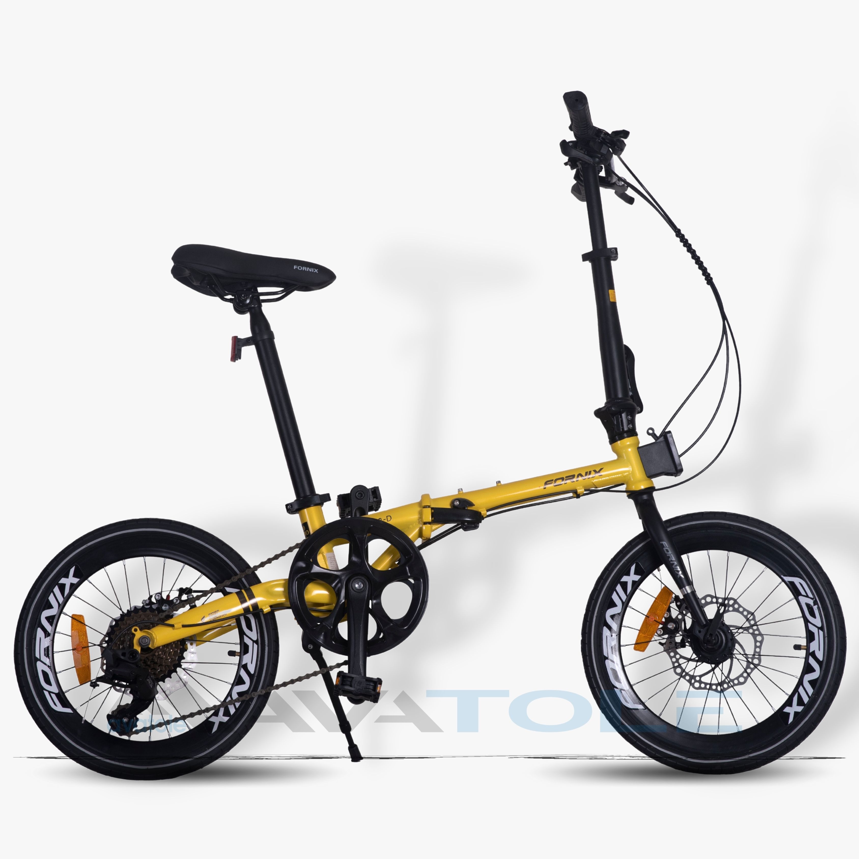 Xe đạp gấp Fornix F160 màu vàng