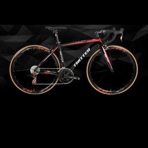 Xe đạp đua Twitter TW736 PRO màu bạc đỏ đen